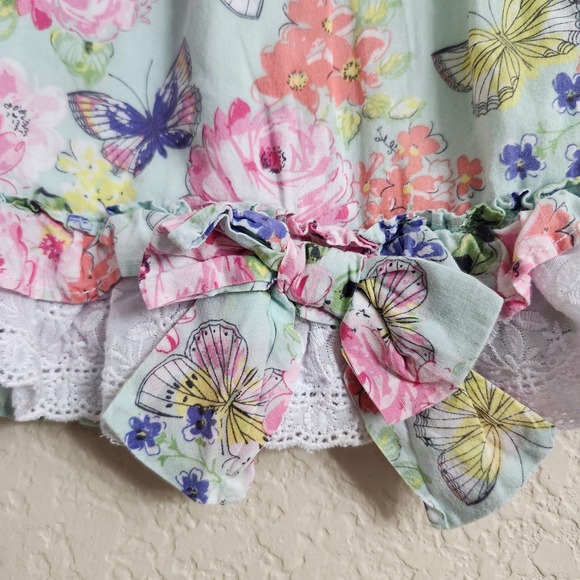 Laura Ashley London 18M Baby Girls Floral Butterfly Lace Dress Short Sleeve - Picture 5 of 14